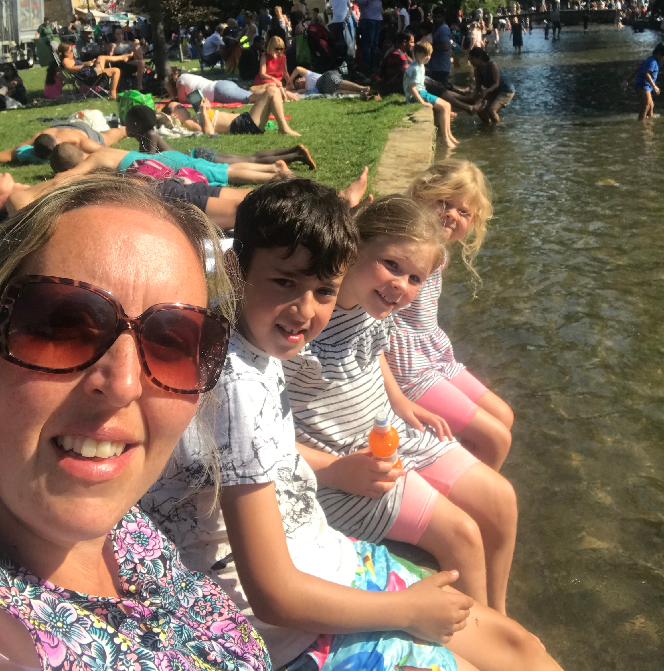 Keeping cool in the river at Bourton-On-The-Water