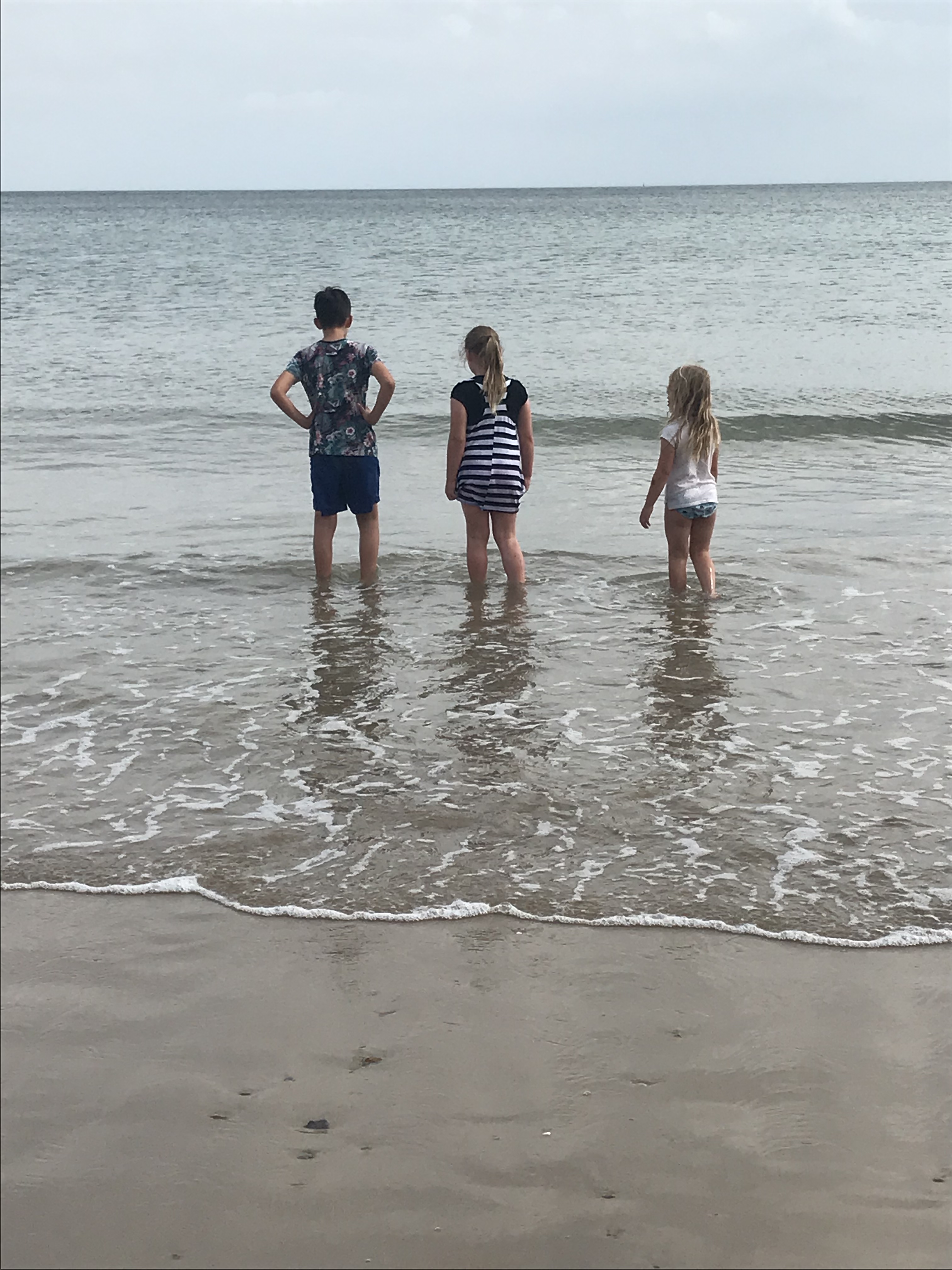 Paddling in the sea