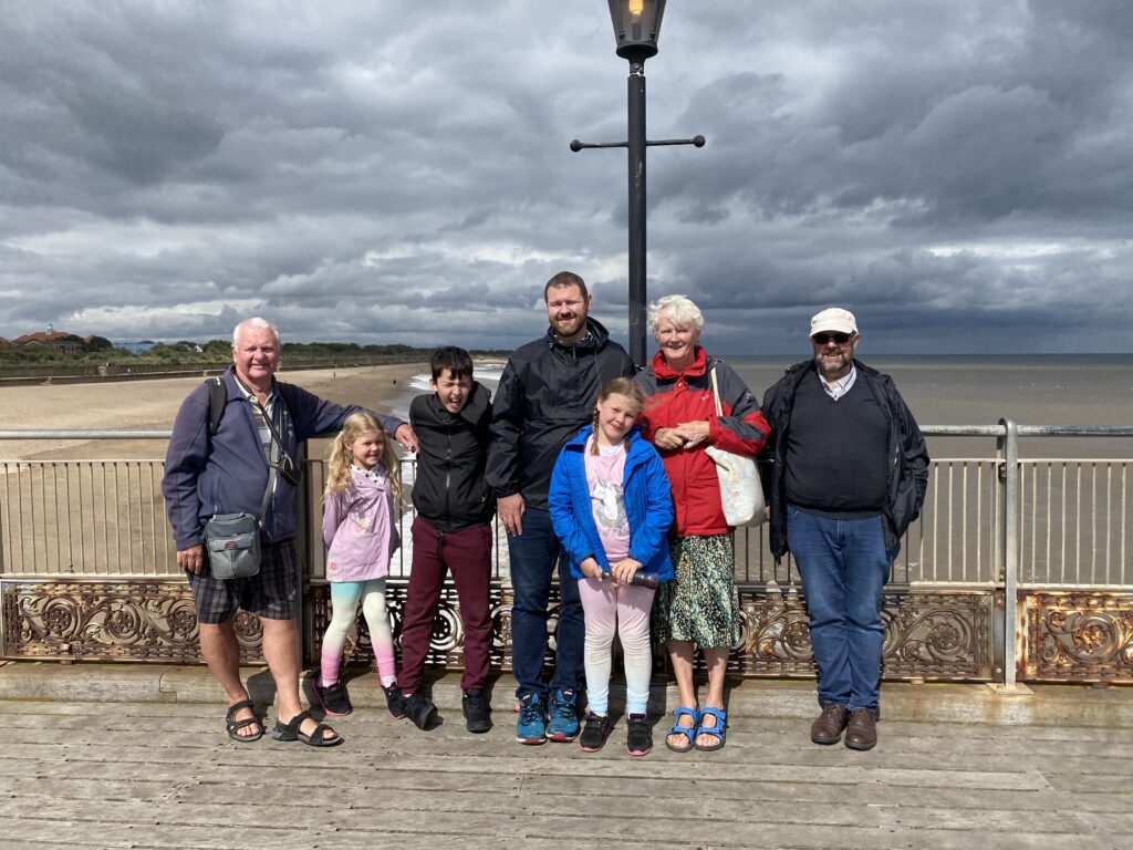Family picture on a pier