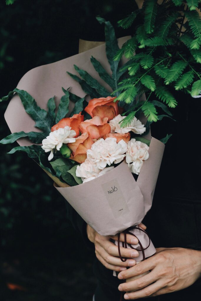 Pink and white flower bouquet 
