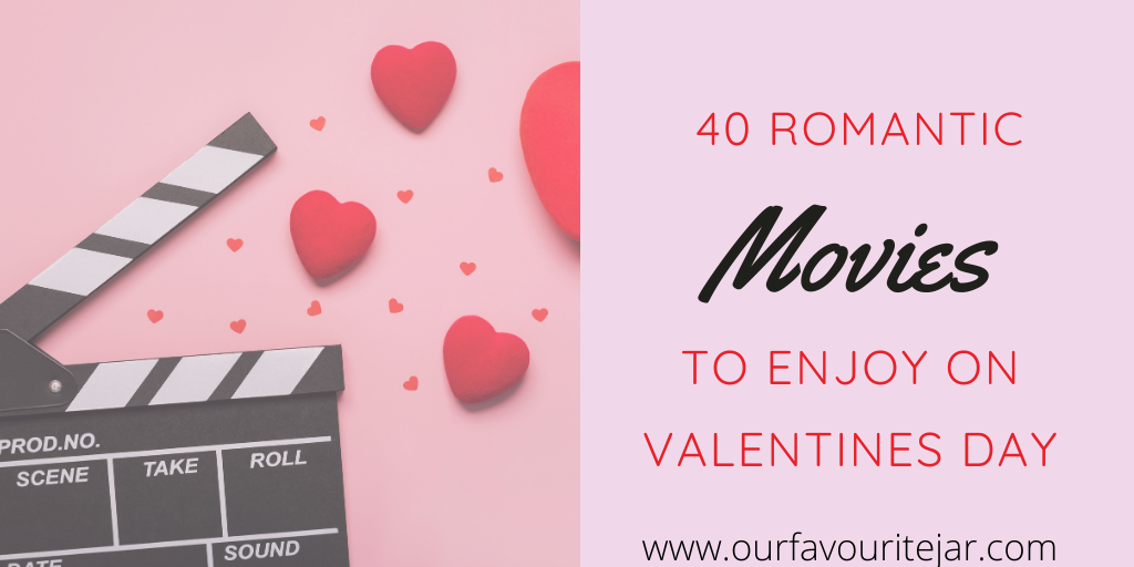 Movie clapper on a pink background with red love hearts