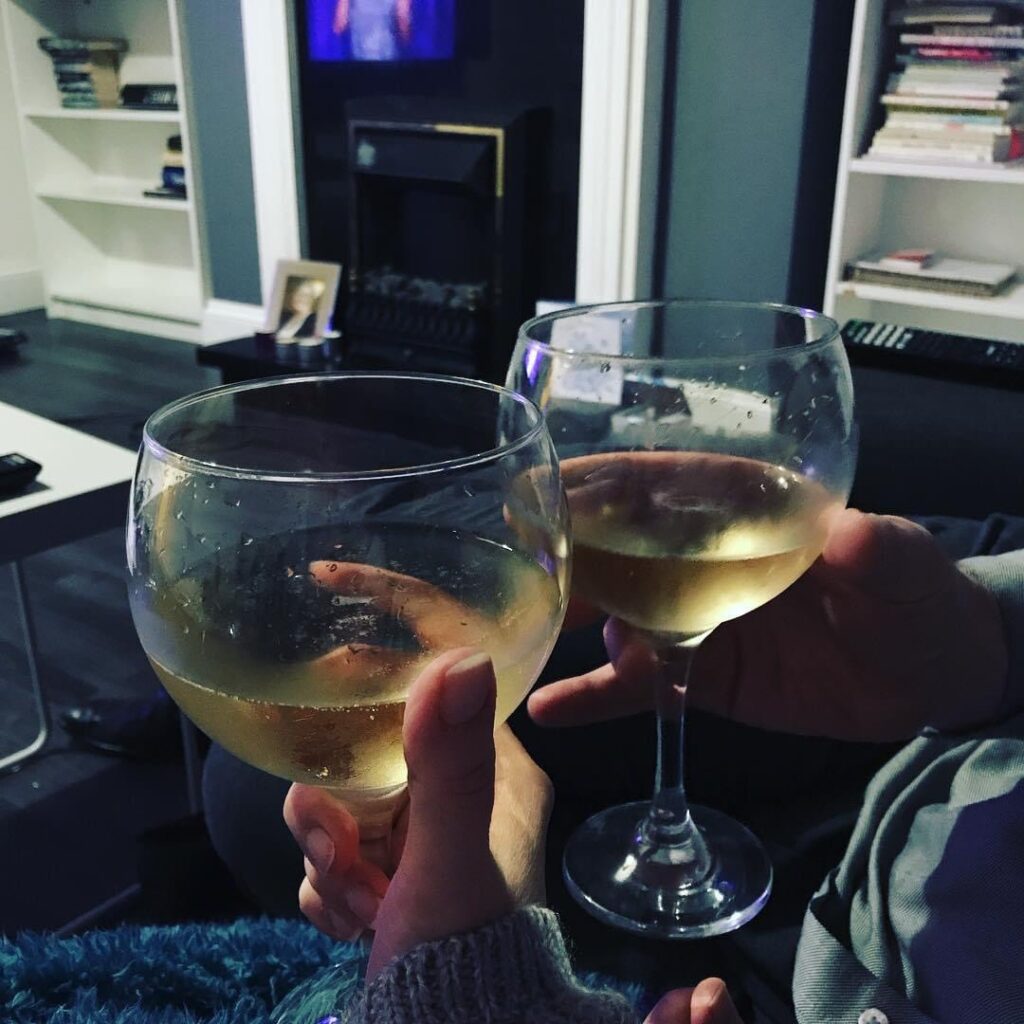 two glasses of champagne